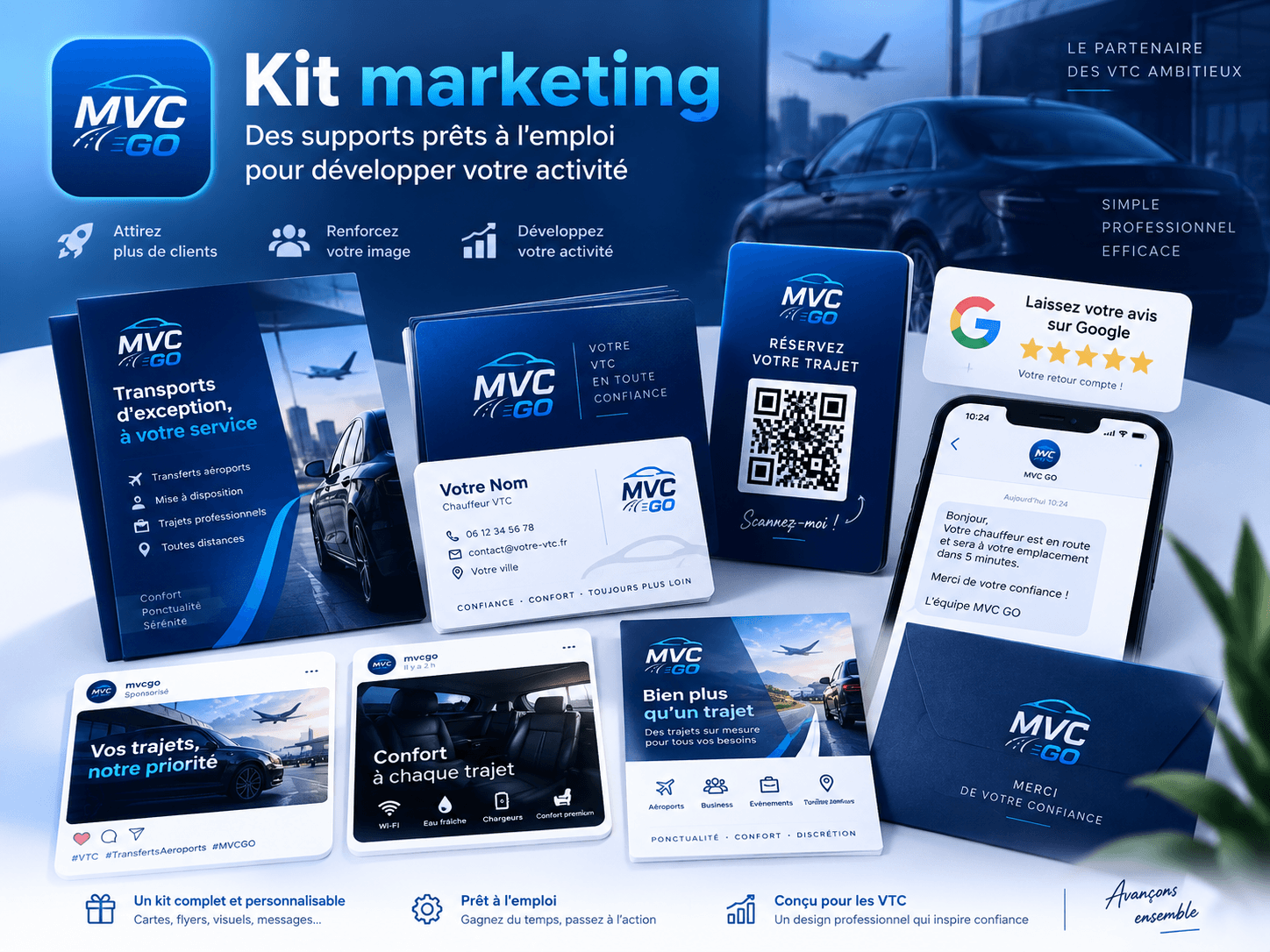 Kit marketing MVC GO pour chauffeurs VTC